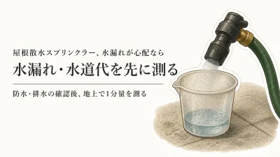 残暑の屋根散水スプリンクラーを比較｜水漏れと水道代が気になる人の確認順