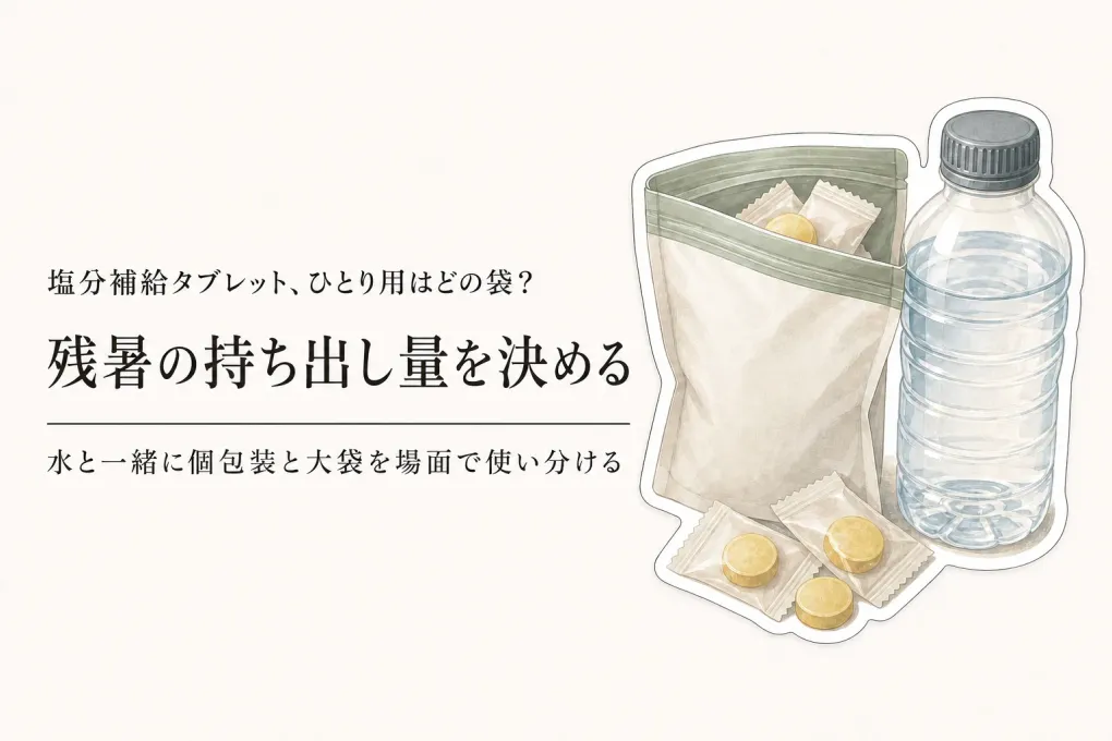 残暑の屋外作業に塩分補給タブレットは必要？水と一緒に持つ4品の選び方
