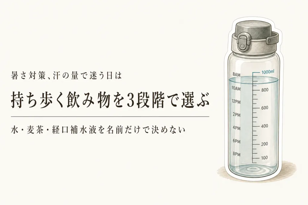 暑い日の飲み物は水・麦茶・経口補水液のどれ？汗の量で持ち歩きを決める基準